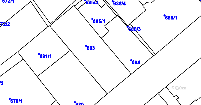 Parcela st. 683 v KÚ Týniště nad Orlicí, Katastrální mapa