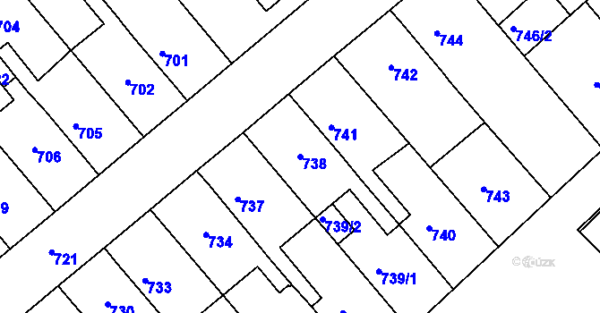 Parcela st. 738 v KÚ Týniště nad Orlicí, Katastrální mapa