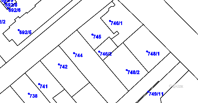 Parcela st. 746/2 v KÚ Týniště nad Orlicí, Katastrální mapa