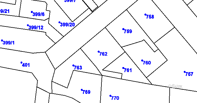 Parcela st. 762 v KÚ Týniště nad Orlicí, Katastrální mapa