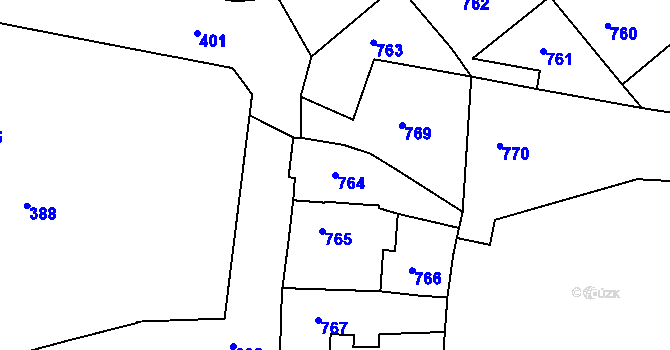 Parcela st. 764 v KÚ Týniště nad Orlicí, Katastrální mapa