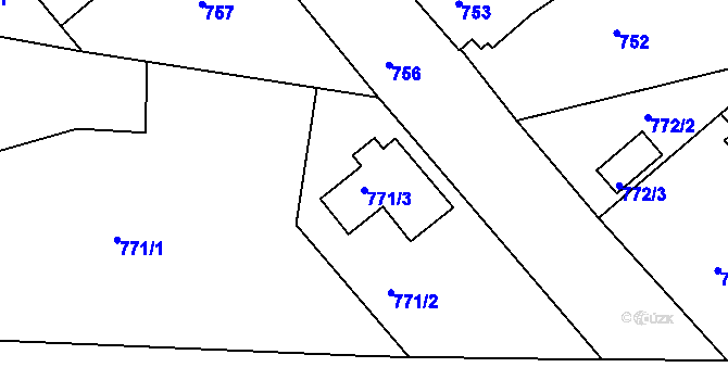 Parcela st. 771/3 v KÚ Týniště nad Orlicí, Katastrální mapa