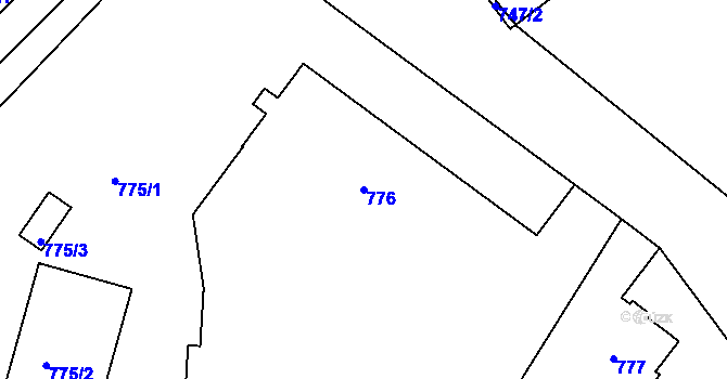 Parcela st. 776 v KÚ Týniště nad Orlicí, Katastrální mapa