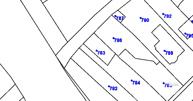 Parcela st. 783 v KÚ Týniště nad Orlicí, Katastrální mapa