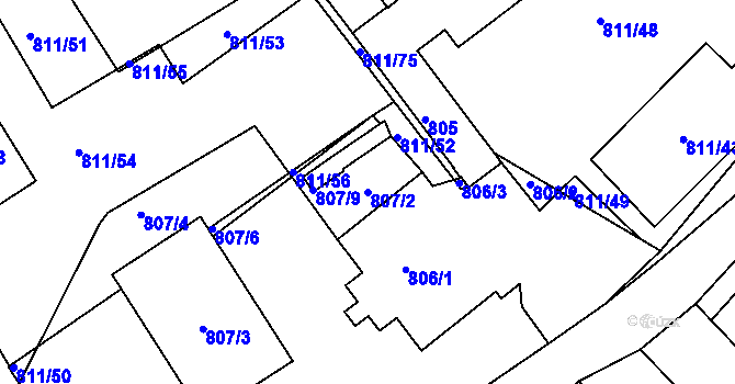 Parcela st. 807/2 v KÚ Týniště nad Orlicí, Katastrální mapa