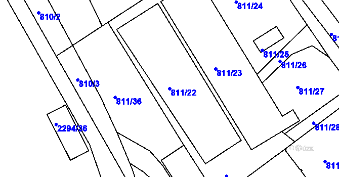 Parcela st. 811/22 v KÚ Týniště nad Orlicí, Katastrální mapa