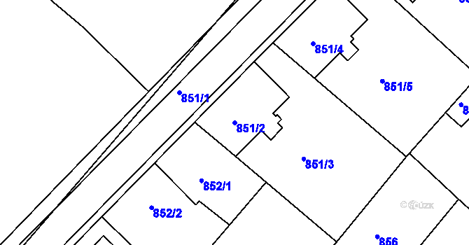 Parcela st. 851/2 v KÚ Týniště nad Orlicí, Katastrální mapa