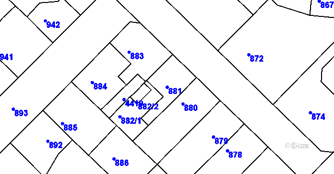 Parcela st. 881 v KÚ Týniště nad Orlicí, Katastrální mapa