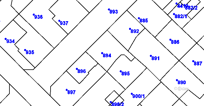 Parcela st. 894 v KÚ Týniště nad Orlicí, Katastrální mapa