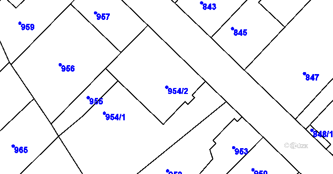 Parcela st. 954/2 v KÚ Týniště nad Orlicí, Katastrální mapa