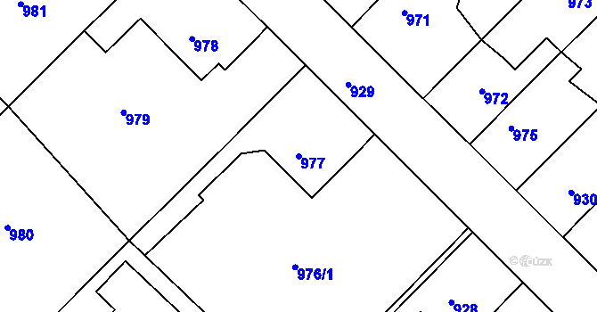 Parcela st. 977 v KÚ Týniště nad Orlicí, Katastrální mapa