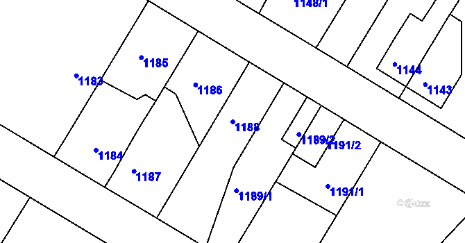 Parcela st. 1188 v KÚ Týniště nad Orlicí, Katastrální mapa