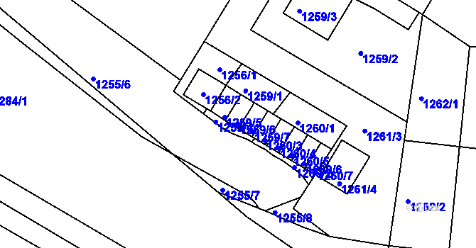 Parcela st. 1259/6 v KÚ Týniště nad Orlicí, Katastrální mapa