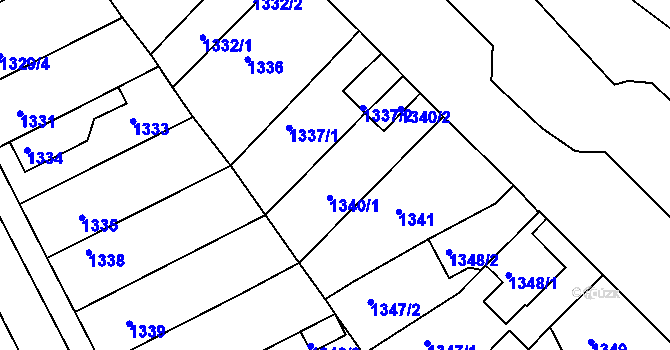 Parcela st. 1340 v KÚ Týniště nad Orlicí, Katastrální mapa