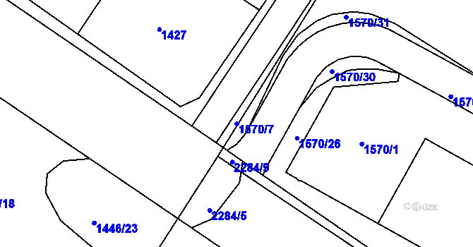 Parcela st. 1570/7 v KÚ Týniště nad Orlicí, Katastrální mapa