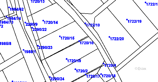 Parcela st. 1720/16 v KÚ Týniště nad Orlicí, Katastrální mapa