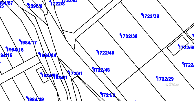 Parcela st. 1722/40 v KÚ Týniště nad Orlicí, Katastrální mapa