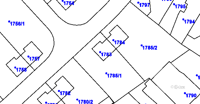 Parcela st. 1783 v KÚ Týniště nad Orlicí, Katastrální mapa