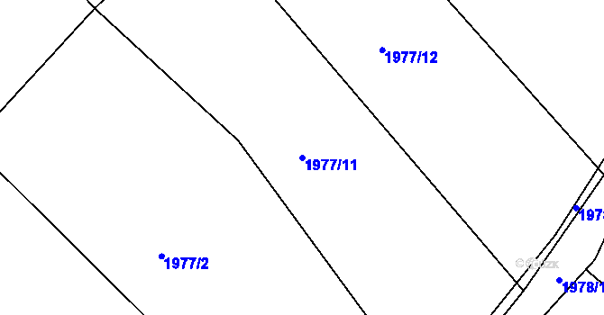 Parcela st. 1977/11 v KÚ Týniště nad Orlicí, Katastrální mapa