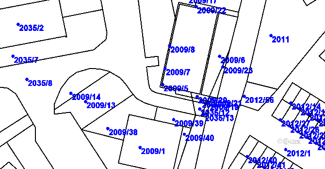 Parcela st. 2009/5 v KÚ Týniště nad Orlicí, Katastrální mapa