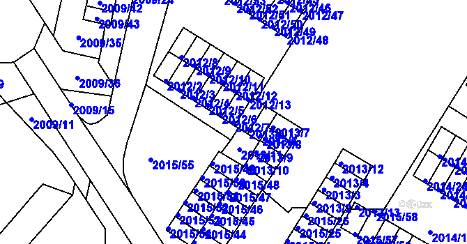 Parcela st. 2012/7 v KÚ Týniště nad Orlicí, Katastrální mapa