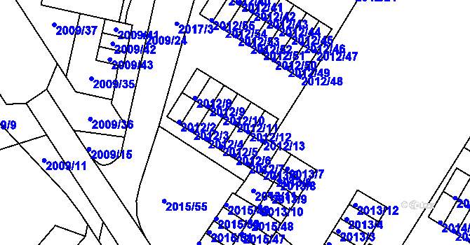 Parcela st. 2012/11 v KÚ Týniště nad Orlicí, Katastrální mapa