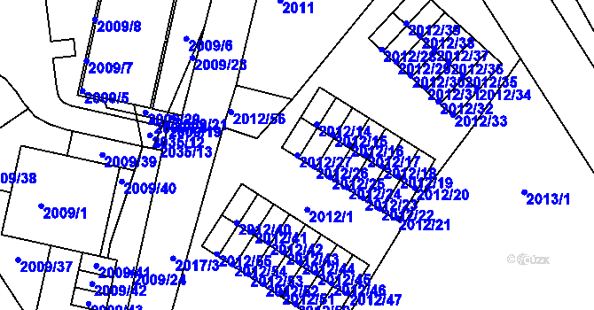 Parcela st. 2012/27 v KÚ Týniště nad Orlicí, Katastrální mapa