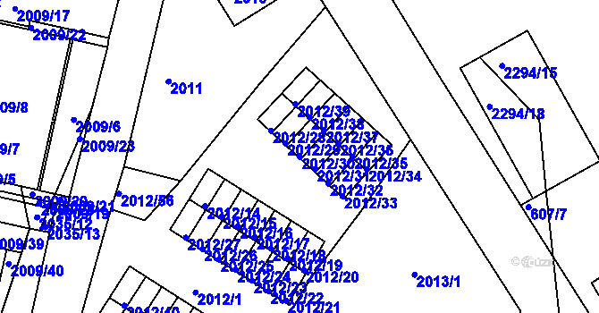 Parcela st. 2012/30 v KÚ Týniště nad Orlicí, Katastrální mapa