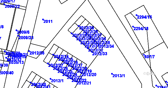 Parcela st. 2012/31 v KÚ Týniště nad Orlicí, Katastrální mapa