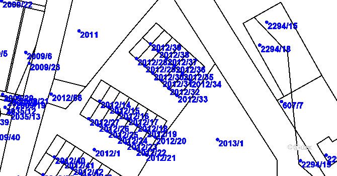 Parcela st. 2012/32 v KÚ Týniště nad Orlicí, Katastrální mapa