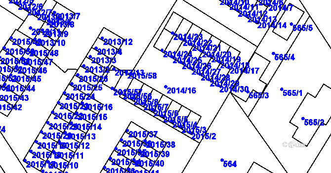Parcela st. 2014/16 v KÚ Týniště nad Orlicí, Katastrální mapa