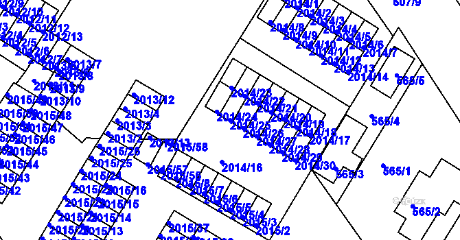 Parcela st. 2014/25 v KÚ Týniště nad Orlicí, Katastrální mapa