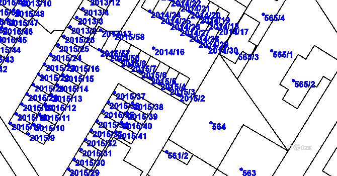 Parcela st. 2015/3 v KÚ Týniště nad Orlicí, Katastrální mapa
