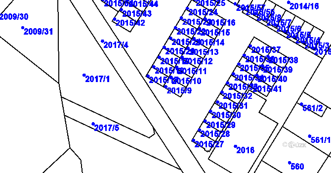 Parcela st. 2015/9 v KÚ Týniště nad Orlicí, Katastrální mapa
