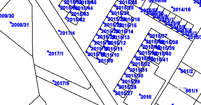 Parcela st. 2015/10 v KÚ Týniště nad Orlicí, Katastrální mapa