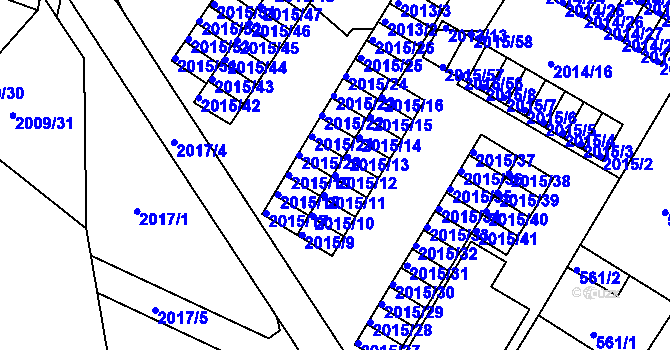 Parcela st. 2015/12 v KÚ Týniště nad Orlicí, Katastrální mapa