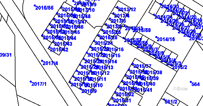 Parcela st. 2015/15 v KÚ Týniště nad Orlicí, Katastrální mapa