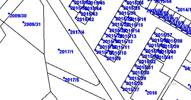 Parcela st. 2015/17 v KÚ Týniště nad Orlicí, Katastrální mapa