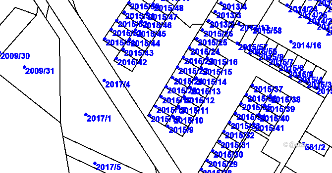 Parcela st. 2015/20 v KÚ Týniště nad Orlicí, Katastrální mapa