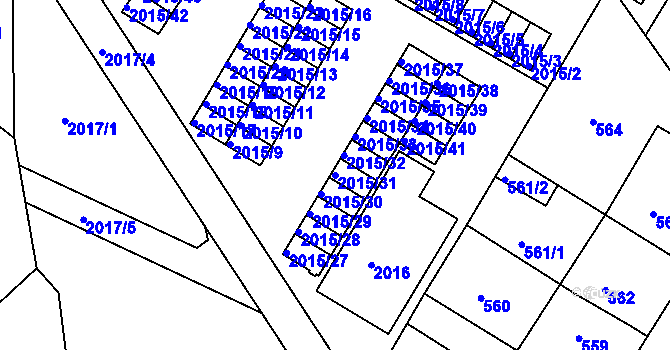 Parcela st. 2015/31 v KÚ Týniště nad Orlicí, Katastrální mapa