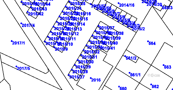 Parcela st. 2015/33 v KÚ Týniště nad Orlicí, Katastrální mapa