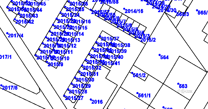 Parcela st. 2015/40 v KÚ Týniště nad Orlicí, Katastrální mapa