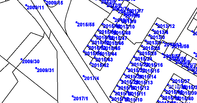 Parcela st. 2015/44 v KÚ Týniště nad Orlicí, Katastrální mapa