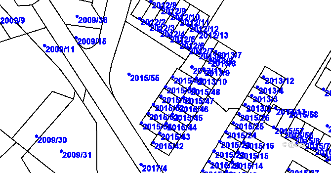 Parcela st. 2015/50 v KÚ Týniště nad Orlicí, Katastrální mapa