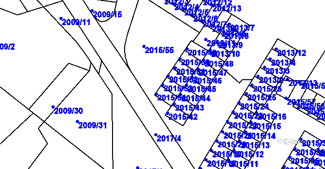 Parcela st. 2015/53 v KÚ Týniště nad Orlicí, Katastrální mapa