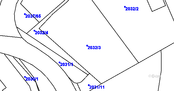 Parcela st. 2032/3 v KÚ Týniště nad Orlicí, Katastrální mapa