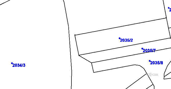 Parcela st. 2035/4 v KÚ Týniště nad Orlicí, Katastrální mapa