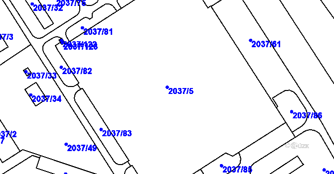 Parcela st. 2037/5 v KÚ Týniště nad Orlicí, Katastrální mapa
