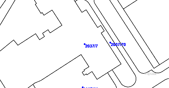 Parcela st. 2037/7 v KÚ Týniště nad Orlicí, Katastrální mapa