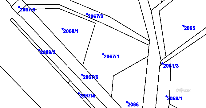 Parcela st. 2067/1 v KÚ Týniště nad Orlicí, Katastrální mapa
